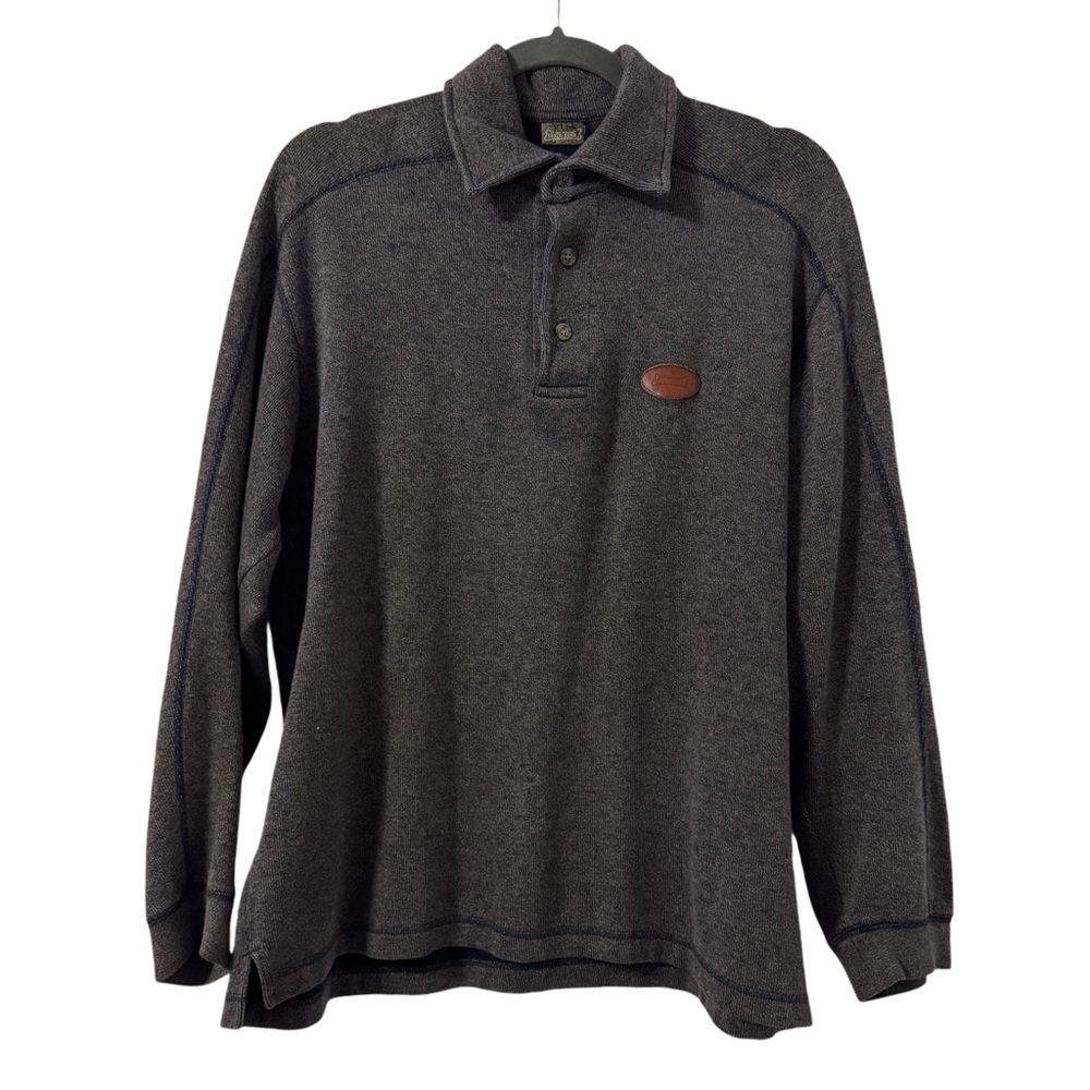 VTG Driza Bone Top Mens L Long‎ Sleeve 100% Cotton Pullover Logo Patch